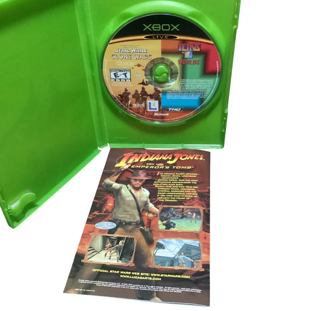 Star Wars The Clone Wars Tetris Worlds Combo Microsoft Xbox Original OG Bundle